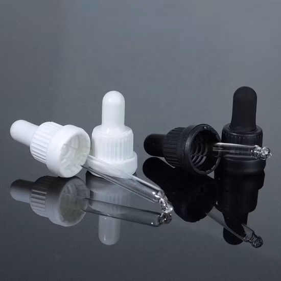 Tapa de aluminio con tapas de goma de silicona, pipeta cuentagotas utilizada para cosmética